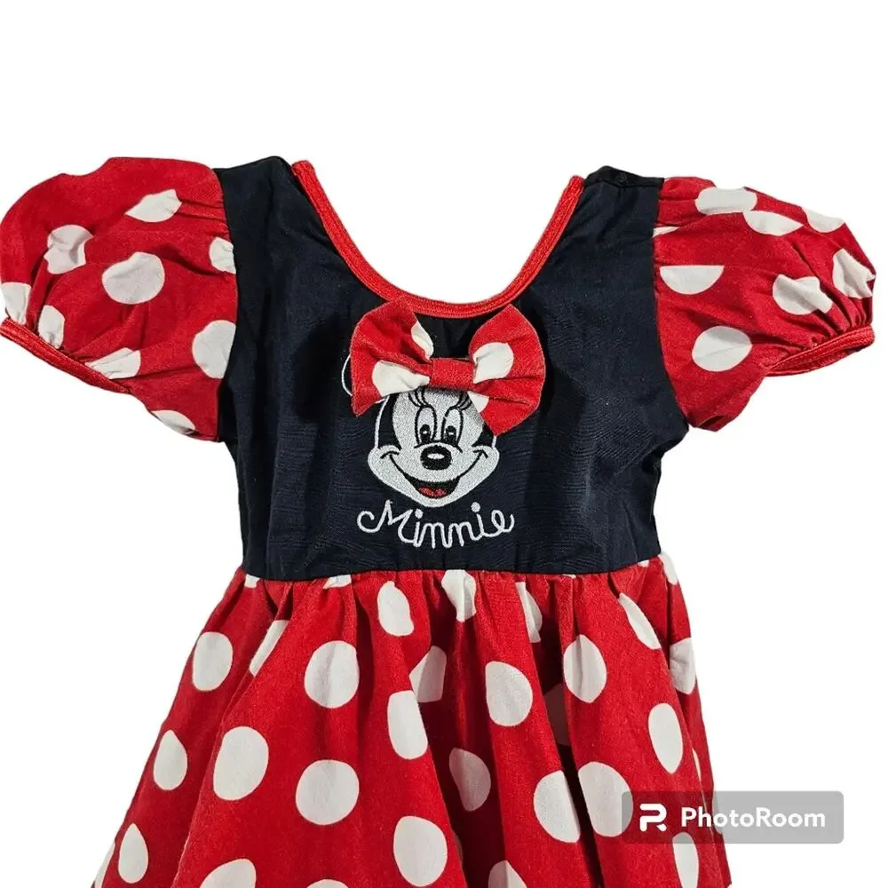 Disney Parks Minnie Mouse Dress Red, Black, White Polka Dots Baby 3-6*